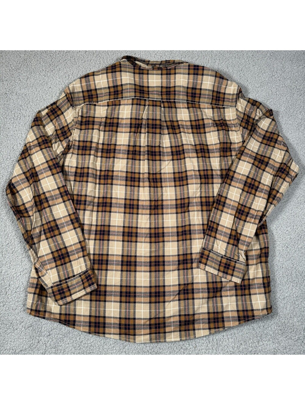 Eddie Bauer Shirt Mens 2XL Brown Plaid Long Sleeve Button Down Flannel - Picture 5 of 5